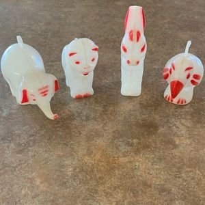 Vintage Rosbro Christmas Ornaments Glow In The Dark Set Of Four